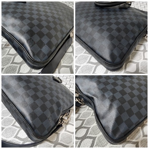 Authentic Louis Vuitton Damier Cobalt Canvas Dandy MM Briefcase Bag - Picture 14 of 16